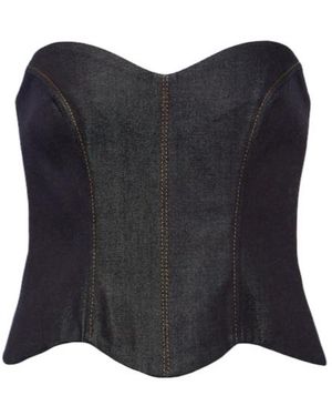 AYA MUSE Hyn Denim Bustier Top - Black