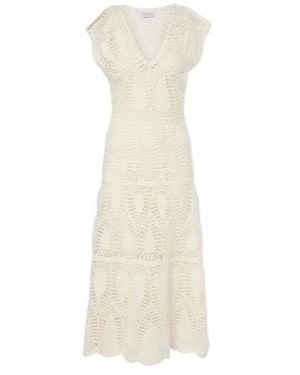 Gabriela Hearst Waldman Crochet Wool And Cashmere Maxi Dress - White