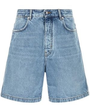 Givenchy High-Rise Denim Bermuda Shorts - Blue