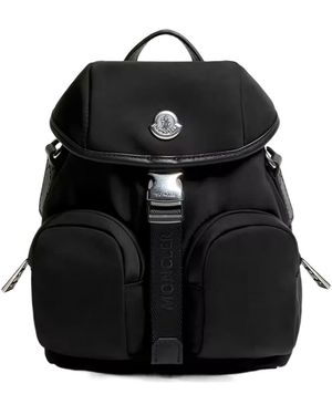 Moncler Trick Buckled Foldover Top Crossbody Bag - Black