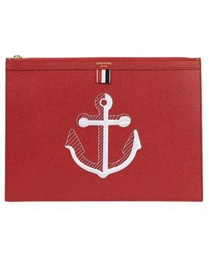 Thom Browne Logo Medium Briefcase - Red