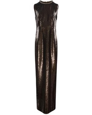 Roland Mouret Embellished Neck Sequinned Gown - Black