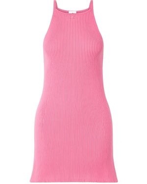Courreges Courrèges Ribbed A-Line Knitted Dress - Pink