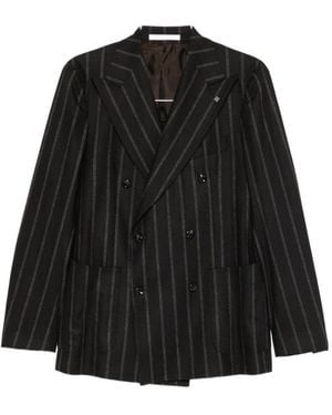 Tagliatore Long-Sleeved Suit Jacket And Trousers Set - Black