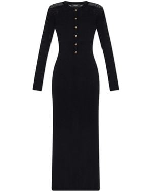 Versace Long-Sleeved Fitted Dress - Black