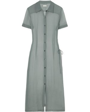 Dries Van Noten Short-Sleeved Shirt Dress - Grey