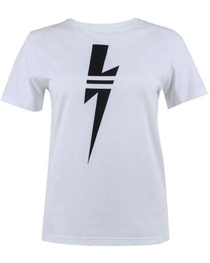 Neil Barrett Lightning Printed Logo T-Shirt - White