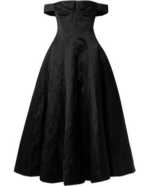 Jason Wu Off-The-Shoulder Ruched Satin Gown - Black