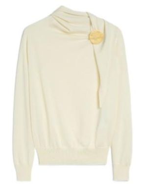 Jil Sander Draped-Neck Knitted Jumper - White