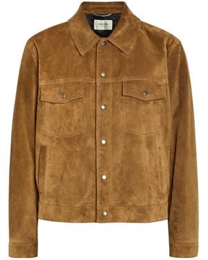 Saint Laurent Oversized-Fit Leather Jacket - Brown