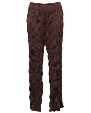 STAUD Plisse Nami Trousers - Brown