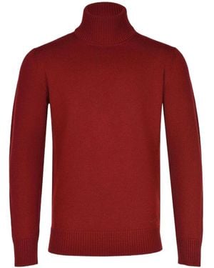 Emporio Armani Ribbed High Neck Knitwear - Red