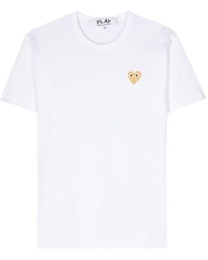COMME DES GARÇONS PLAY Heart-Patch Cotton T-Shirt - White