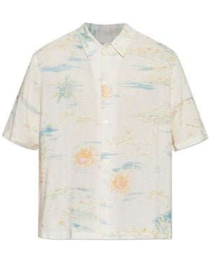 AllSaints Breezer Printed Short-Sleeve Shirt - White