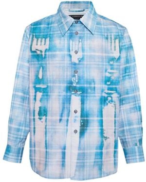 ANDERSSON BELL Trompe L'Oeil Printed Check Shirt - Blue