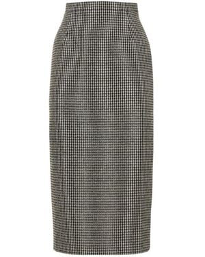 Alessandra Rich Sequined Tweed Pencil Skirt - Grey