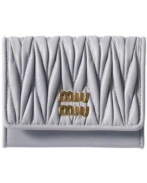 Miu Miu Matelassé Nappa Leather Card Holder - White