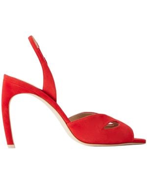 Victoria Beckham Suede Sandals - Red