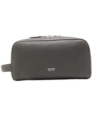 Tom Ford Zip-Top Clutch - Grey