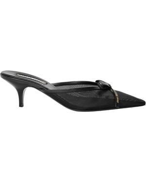 Miu Miu Low-Heeled Slide Sandals - Black