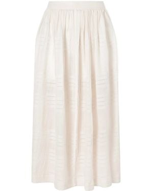 lemlem Striped Cotton Midi Skirt - White