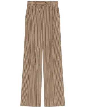 Marella Viscose Palazzo Trousers - Natural