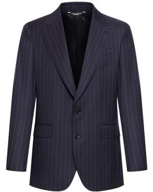 Dolce & Gabbana Striped Single-Breasted Blazer - Blue