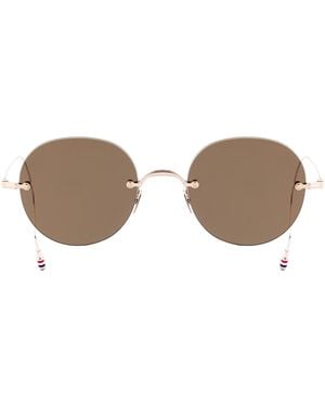 Thom Browne 938A Round-Frame Metal Sunglasses - Multicolor
