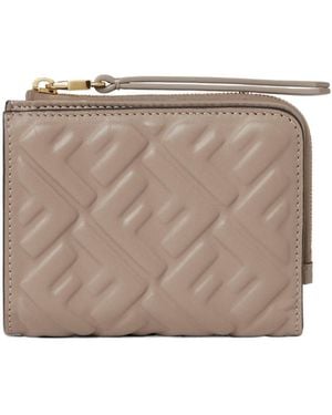 Fendi Dove Nappa Leather Wallet With Ff Motif - Multicolour