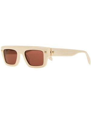 McQueen Eyewear Rectangular-Frame Sunglasses - White