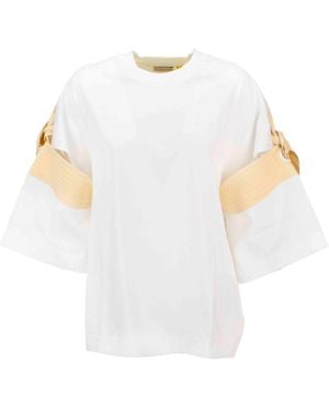 Moncler Ribbon T-Shirt With Round Neck - White