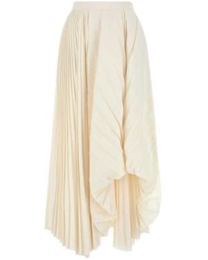 McQueen Pleated Midi Skirt - White