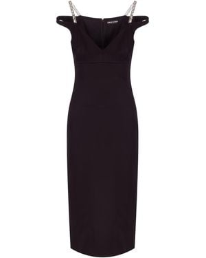 David Koma Crystal Strap Midi Dress - Blue