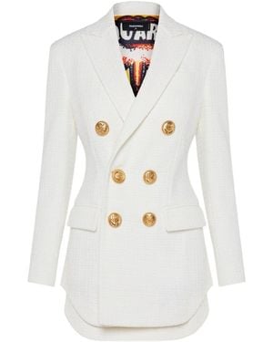 DSquared² Fitted Double-Breasted Suit Skirt - White