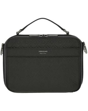 Ferragamo Ferragamo Monogram Shoulder Bag - Black