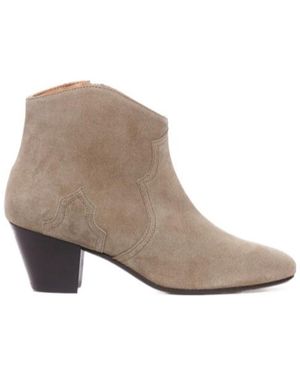 Isabel Marant Block Heel Ankle Boots - Gray