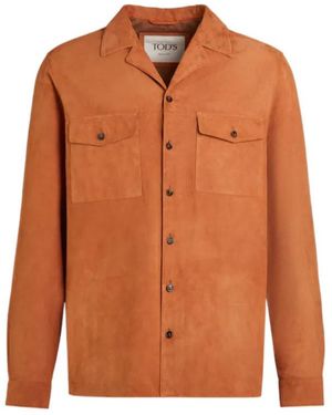 Tod's Long-Sleeved Shirt Jacket - Orange