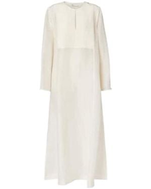 Tory Burch Pleated Linen And Silk Kaftan - White