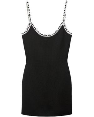 Versace Stretch Viscose Jacquard Mini Dress - Black
