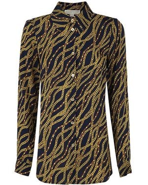 Michael Kors Graphic-Print Long-Sleeve Shirt - Green