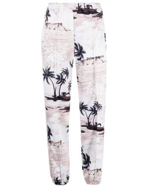 Palm Angels Island Printed Trousers - White