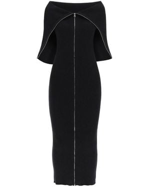 MM6 by Maison Margiela Zip-Up Knitted Dress - Black