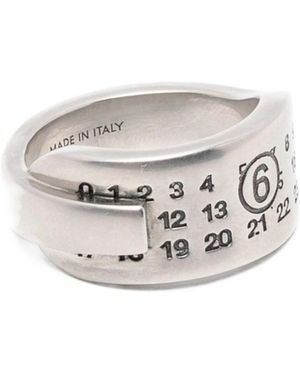 MM6 by Maison Margiela Numeric Signature And Multi-Band Ring - White