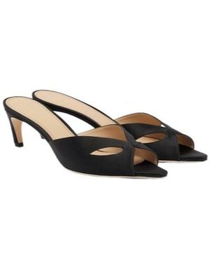 Victoria Beckham Harlow Mask Satin Mules - Black
