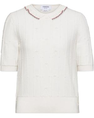 Thom Browne Lace-Trim T-Shirt - White