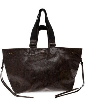 Isabel Marant Python-Print Handbag - Black