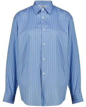 AURALEE Pinstriped Shirt - Blue