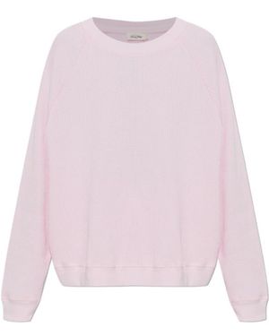 American Vintage Waffle Oversized Sweatshirt - Pink
