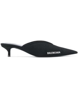 Balenciaga Pointed Muller Shoes - Black