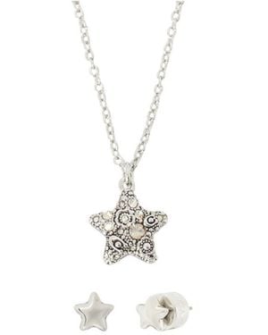 COACH Necklace And Earring Set - White